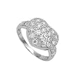 Sterling Silver Rhodium Ring with Clear CZ - Heart - Size: 6-9 Sterling Silver Rhodium Ring with Clear CZ - Heart - Size: 6-9