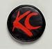 Light Cover 6 in. Round Red on Black Vinyl KC Letters