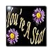 Youre A Star - aizoaceae, carpet weeds, ficoidaceae, flower, flowers, ice plant, marigold - 6 Inch Glass Tile