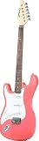 New Left Handed Pink Full Size Electric Guitar with Case