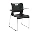 Global Duet Stacking Chair with Arms, Black