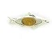 Sterling Silver Cognac Amber Brooch