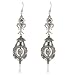 Lee Angel Silver Cubic Zirconia and Crystal Fleur de Lis Chandelier Earring