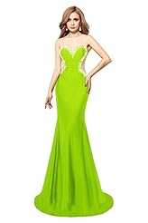 Scoop Neck Mermaid Beaded Evening Dress/Prom Dress/Party Dress/Wedding Dress 