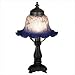 Victorian Petal Pink and Blue Bell Shade Mini Lamp in Mahogany Bronze
