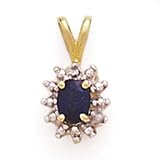 10k Gold, Diamond & Sapphire Pendant (0.45ctw).