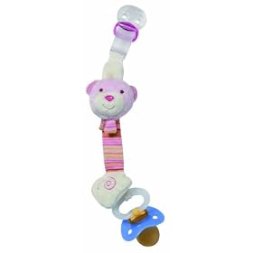 Fehn Rainbow Teddy Pacifier Holder (Pink)