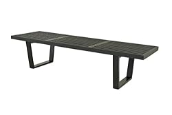 Contemporary Nelson Style Black Wooden Bench