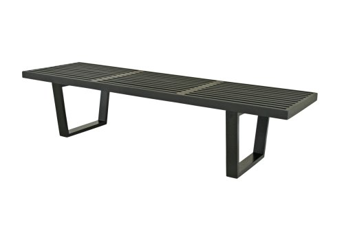 Contemporary Nelson Style Black Wooden Bench
