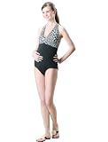 Leopard Print Halter Maternity Swimsuit