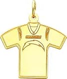 14K Gold NFL San Diego Chargers Football Jersey Charm