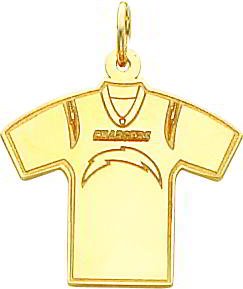 14K Gold NFL San Diego Chargers Football Jersey Charm