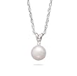 18" 18k White Gold Diamond & White Akoya Pearls Necklace