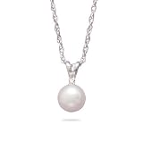 18 18k White Gold Diamond & White Akoya Pearls Necklace