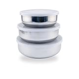 Set of (3) Three 18/10 Stainless Steel Mixing Bowls and Lid - .75, 1.25, and 1.75 Quart