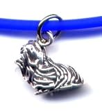 11' Blue Yorkshire Terrier Ankle Bracelet Sterling Silver Jewelry