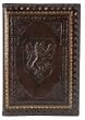 Lions Refillable Leather Journal with Embossed Lion Crest, Gold Edge Sheets, Lined, 6x8"