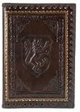 Lions Refillable Leather Journal with Embossed Lion Crest, Gold Edge Sheets, Lined, 6x8