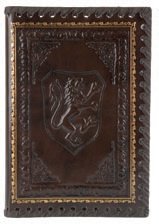 Lions Refillable Leather Journal with Embossed Lion Crest, Gold Edge Sheets, Lined, 6x8