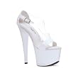 7 Inch Open Toe Spike Heel Platform Sexy Platford Sandals Pink White