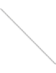 1.1mm, 14 Karat White Gold, Baby Rope Chain - 24 inch