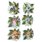 Beaded coasters, 'Bouquet of Stars' (set of 6)