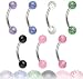 7 Piece Mixed Ultra Sparkle Eyebrow Body Jewelry Piercing Bar Ring Rings Body Accentz® HO389