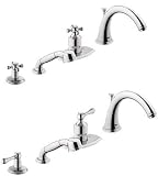 Grohe 19044BE0 Thermostatic Roman Tub Filler, Sterling