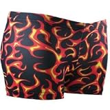 Gem Sports Black/Orange Flame Print Compression Volleyball Shorts