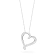 10k White Gold Heart with Diamond Pendant (0.03 cttw I-J Color, I2-I3 Clarity), 18"