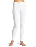 Cuddl Duds Women's Softwear Lace Edge Legging, White, Large
