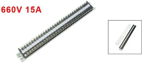 660V 15A 2 Rows 30 Positions Clear Covered Screw Terminal Barrier Block