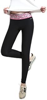 Osina Women's Active Running Yoga Pants Tights Workout Fitness Leggings Capri Color Black Pink Size M
