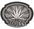 BOB MARLEY - Marley Leaf - Antique Nickel Finish Belt Buckle