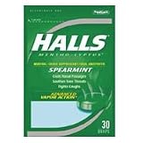 Halls Cough Drops Spearmint Bag   30 Drops/Bag, 12 Bags/ Case