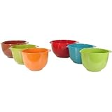 Trudeau Melamine Nested Mixing Bowls: Set of 3 Mod Colors, 3 different sizes