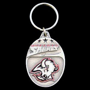 Buffalo Sabres Hockey Pewter NHL Keychain