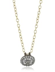 Mary Louise Small Cubic Zirconia Pizza Gold Pendant Necklace