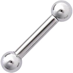 10 Gauge Stainless Steel Barbell Tongue Ring 1/2" 5mm