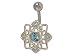 Flower Belly Button Ring with Light Blue Jewels title=