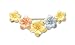 14k Tri-Color Satin Diamond-cut Floral Pin