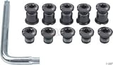 FSA Torx triple ring bolt set, black aluminum