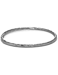 CleverEves 14Kt White Gold Slip-On 3mm Swirl Bangle