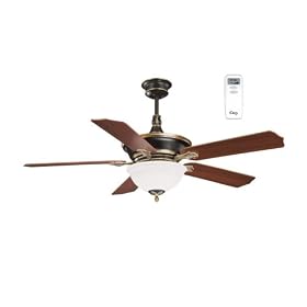 Litex CA52OG5CR Cadoux 52-Inch Five-Blade Ceiling Fan with Remote Control with Scavo Glass Light