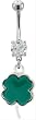 DANGLING MINI GREEN SHAMROCK BELLY RING