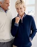 Devon & Jones Blue Ladies' Berkshire Boucle Quarter-Zip - D480W