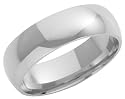 9ct White Gold Gents 7mm Heavy Court-Shape Wedding Ring