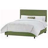 Nail Button Border Headboard Jungle Twill Bed (Full)