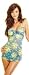  : 1st Fantasies Floral Printed Lycra Net halter babydoll with Satin Binding and lace-up detail