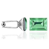 Forzieri Emerald Green Swarovski Crystal Silver Plated Cufflinks